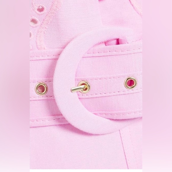 Rebecca Vallance Pink Emile Belted Broderie Anglaise Linen-blend Mini Dress - Picture 3 of 3